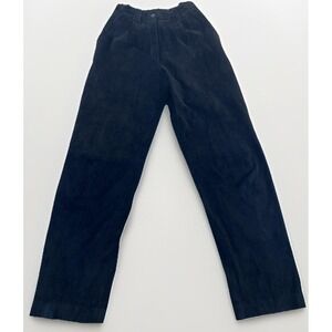 VTG Georgetown Leather Design Hi Waist Black Suede Women's Pants 5/6